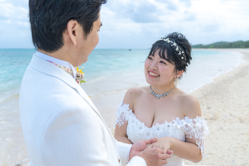 指輪交換のシーンも撮影しました。