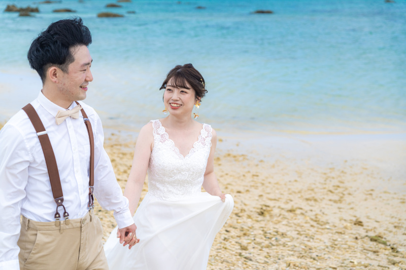 石垣島のビーチ。誰もいないビーチで撮影スタート。