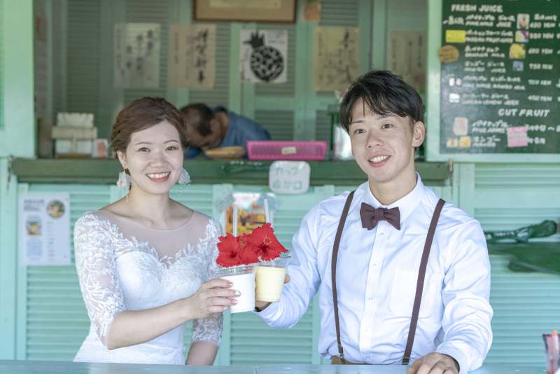 最後はパイナップルジュースで乾杯！