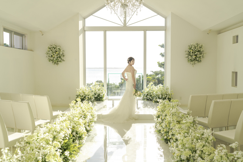 マーメイドドレスへ衣装チェンジ。