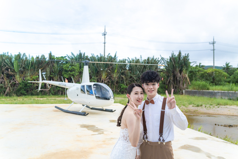 空の体験の後は、はいピース！