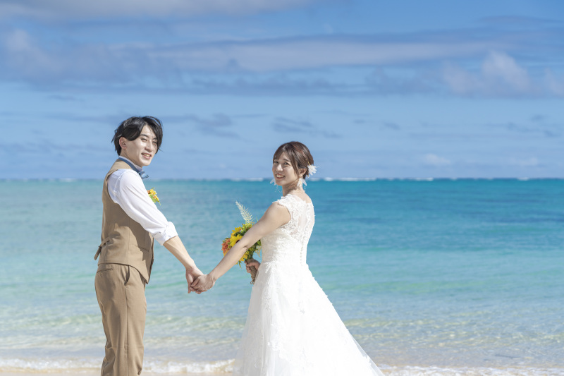 まずはビーチで撮影。人が全然いない！