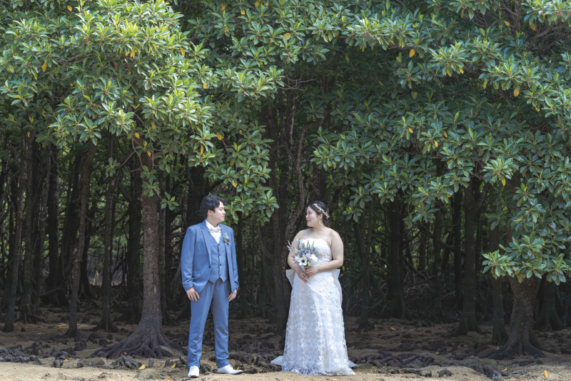 最初はマングローブ林の中で撮影！