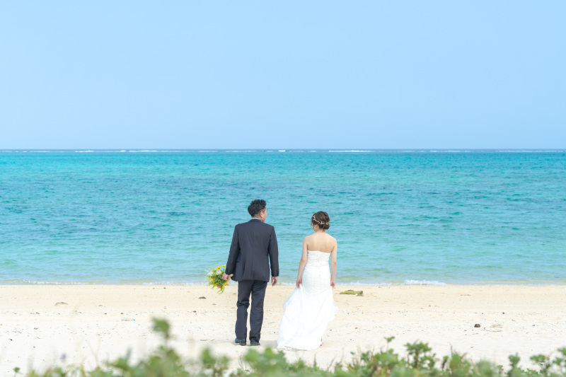 誰もいないビーチで撮影スタート!隠れ家ビーチ。