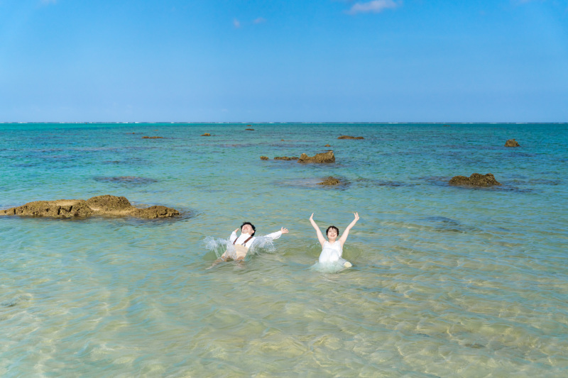 海にダーイブ!!思いっっきりずぶ濡れに!