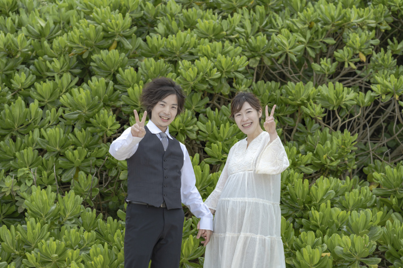 笑顔の素敵なおふたりで撮影ラストはピース