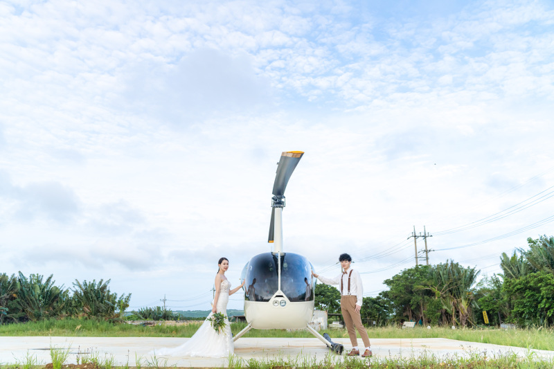 これからヘリに乗り込んで空のお散歩へ！