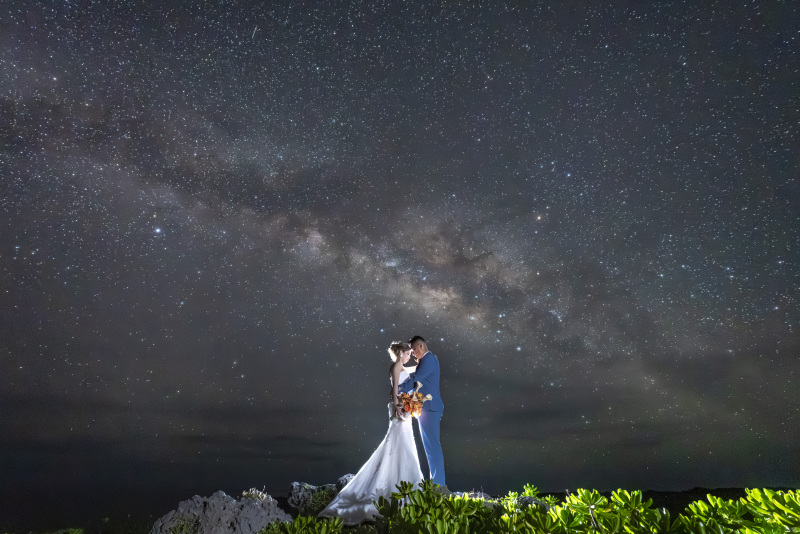 BlueSoda石垣島/宮古島クラフトフォトウェディング_夜景で撮影できる