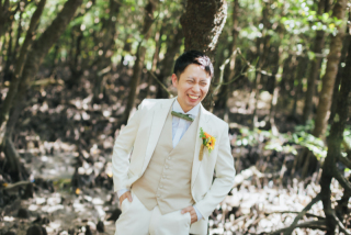 新郎ヘアセット【男性だってせっかくの機会。ヘアセットを行います】一生に一度のフォトウェディング、男性もプロのヘアセットいかがですか?