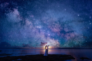 サンセット星空加工1カット【サンセットと星空を両方楽しめる加工です】サンセット撮影をされた方向けのオプションです。