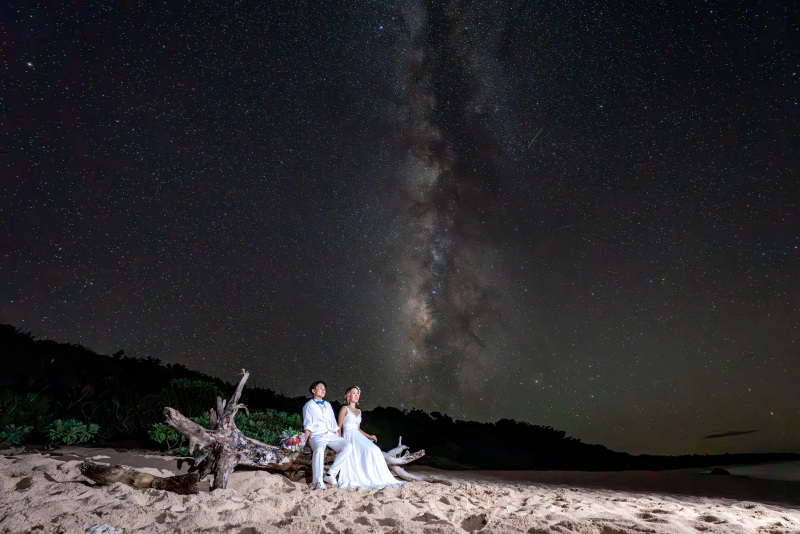 BlueSoda石垣島/宮古島クラフトフォトウェディング_夜景で撮影できる