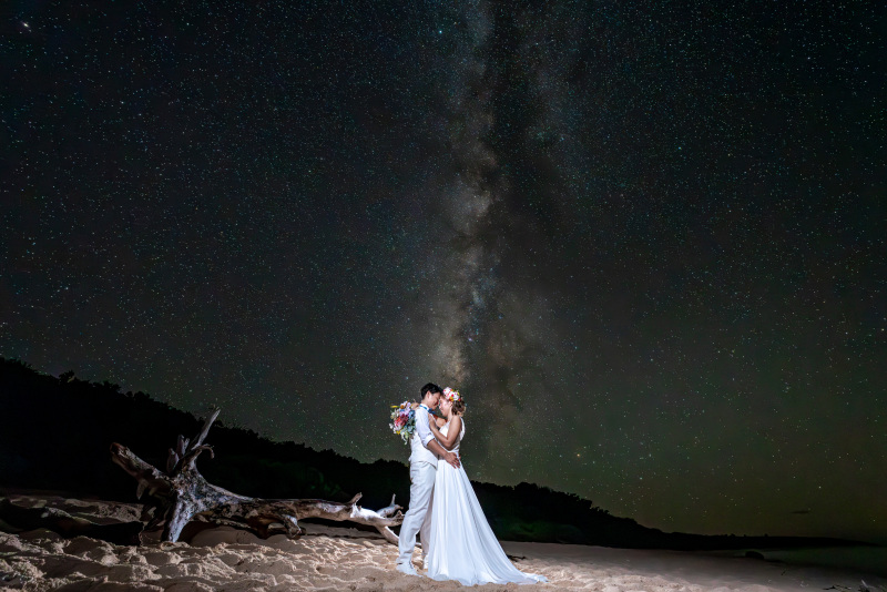 BlueSoda石垣島/宮古島クラフトフォトウェディング_夜景で撮影できる