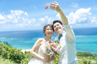 BlueSoda石垣島/宮古島クラフトフォトウェディング_海の見える山
