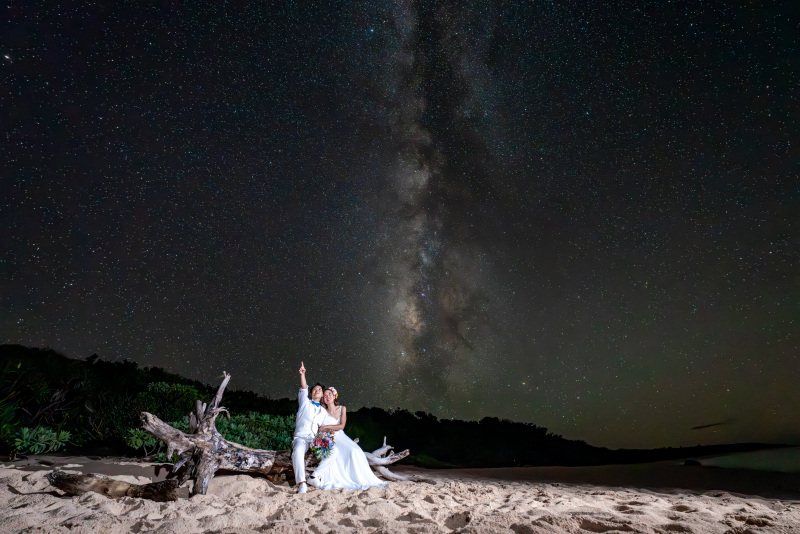 BlueSoda石垣島/宮古島クラフトフォトウェディング_夜景で撮影できる