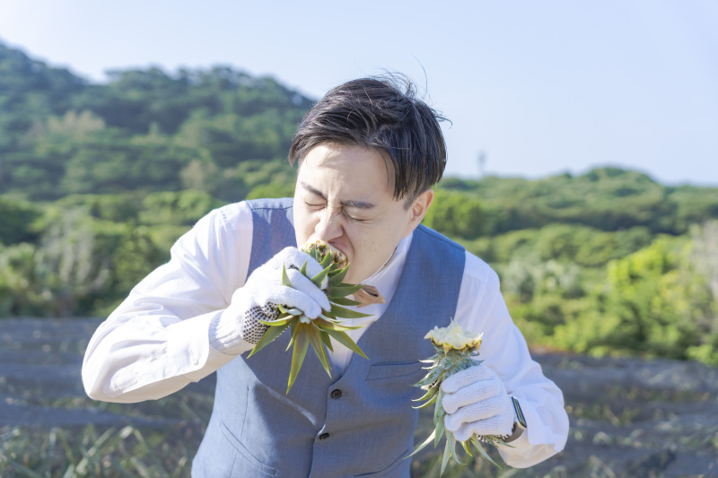 【収穫体験とファーストバイト】ビーチ＆パイナップル体感ツアー＊必要なものコミコミ価格＊ムービー付＊全カット納品＊ファーストバイト