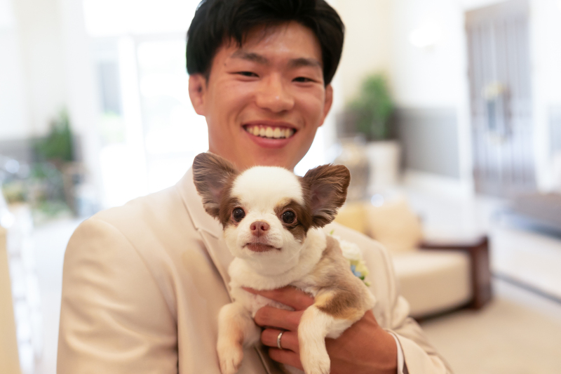 愛犬、ご家族と残すウェディングフォト