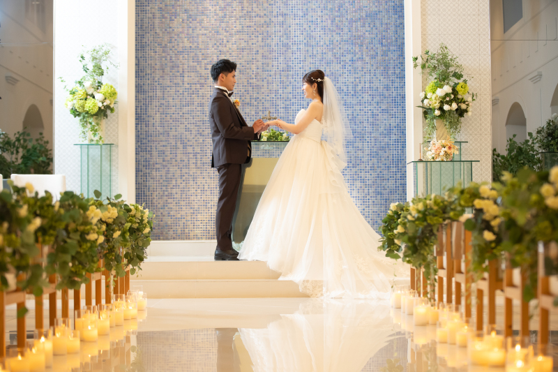 二人の誓いのシーンを