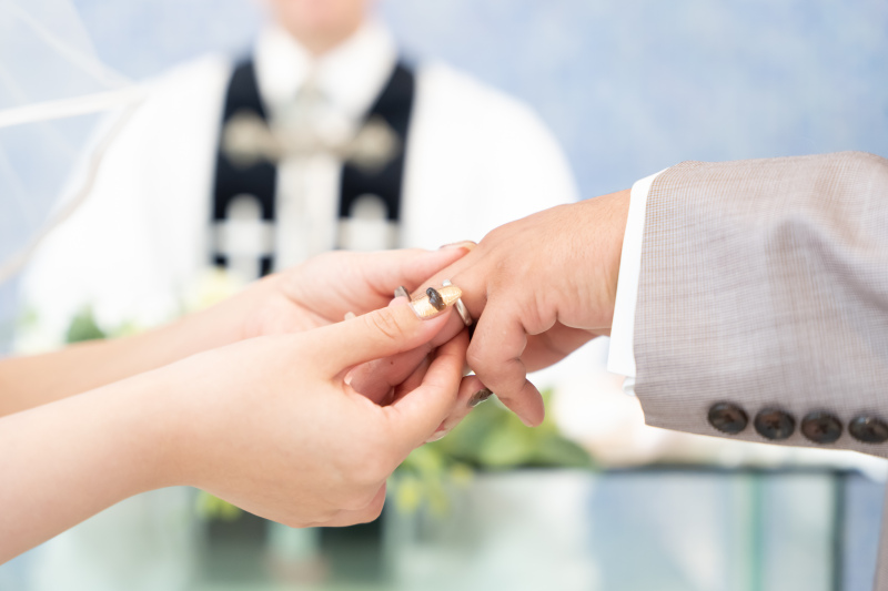 誓いを込めたリングセレモニー