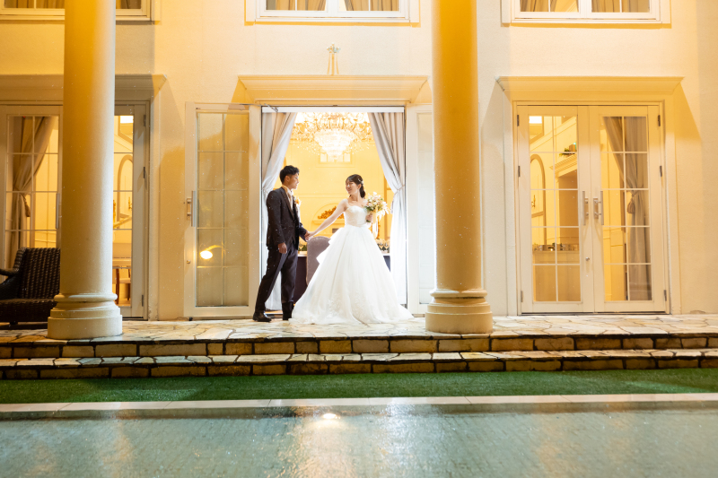 イルミネーションが輝くナイトガーデンも