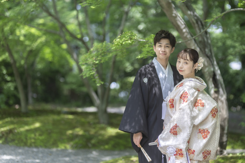 爽やかな陽気の中和装撮影スタート