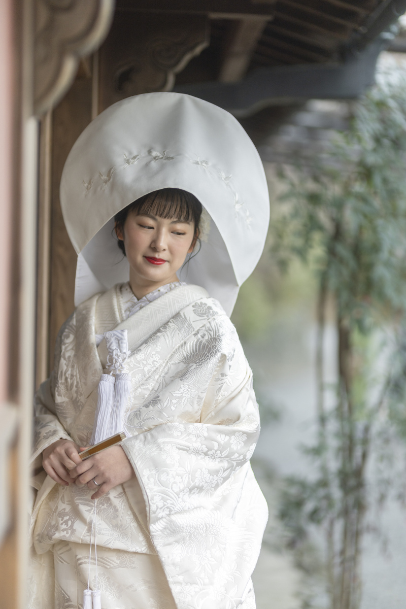 美しい白無垢姿とご料亭前で撮影★