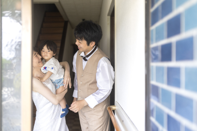 ヘアメイクは祖父母のご実家で。