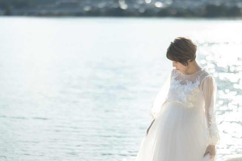 美しい西陽と新婦様