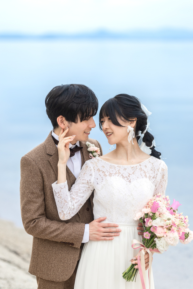 和装の撮影を終えて、琵琶湖へ。