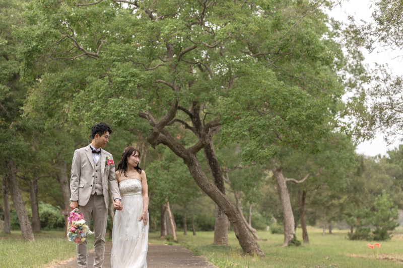 お散歩シーンも角度を考えて。