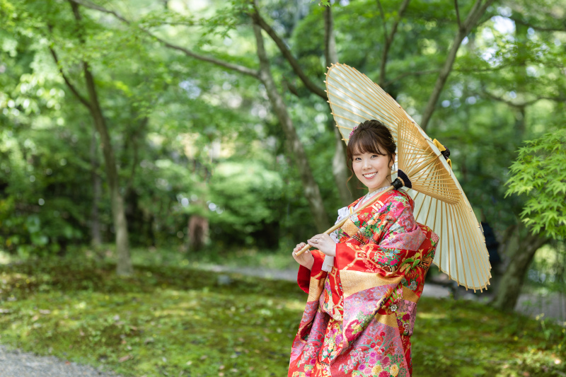 和傘も使用して。