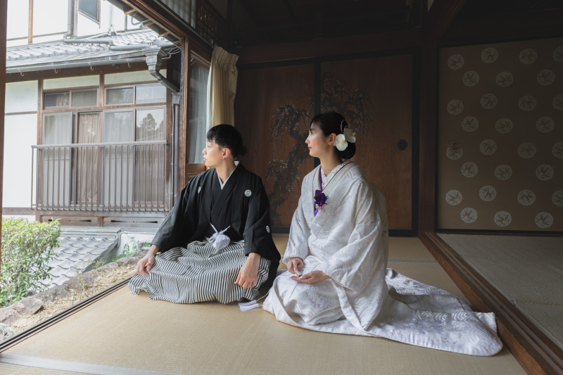 暑い中の和装撮影を頑張っていただいたお二人。