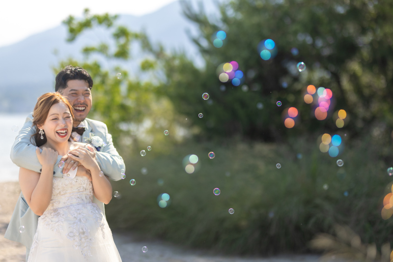 シャボン玉をつかって♪