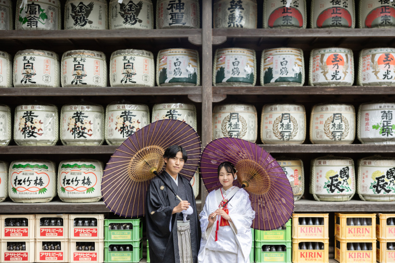 和傘と酒樽。ばっちりですね。