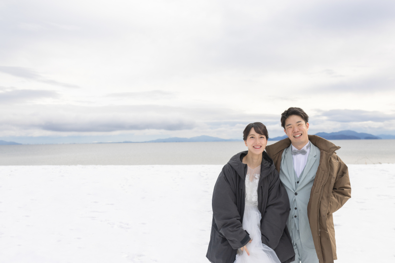 ★冬のメタセコイア並木と琵琶湖の撮影★