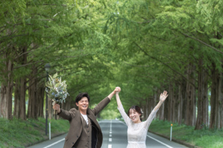 スタイリッシュなお二人のメタセコイアと琵琶湖ロケ。ご家族もご一緒に★