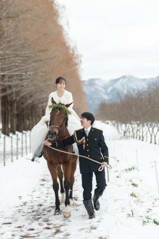 メタセコイアでお馬さんと。