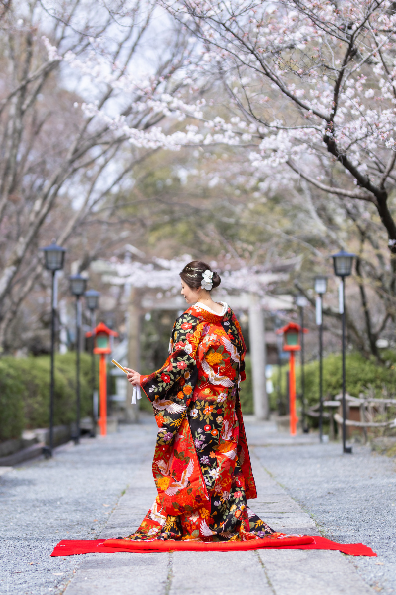 赤とピンクのコントラスト。