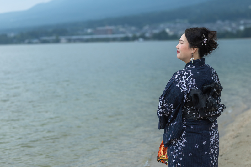 山側での撮影。
