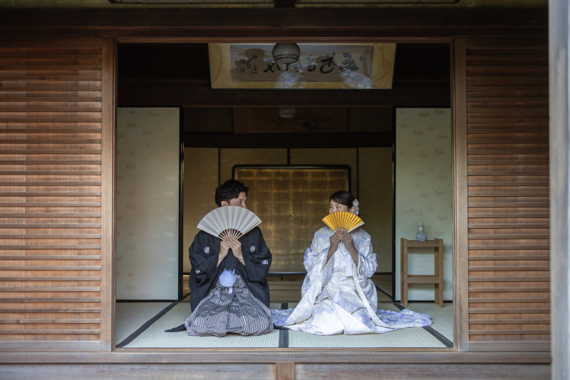 お扇子の口当てでかわいいお二人に★