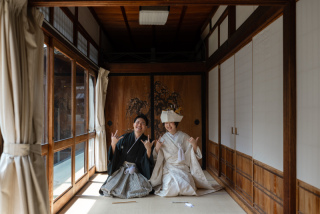 長岡天満宮でご婚儀の素敵なお二人。