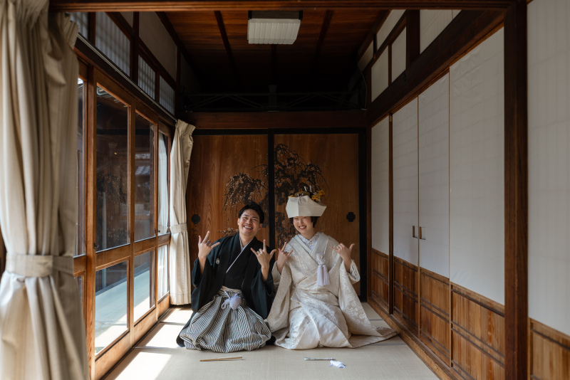 長岡天満宮でご婚儀の素敵なお二人。