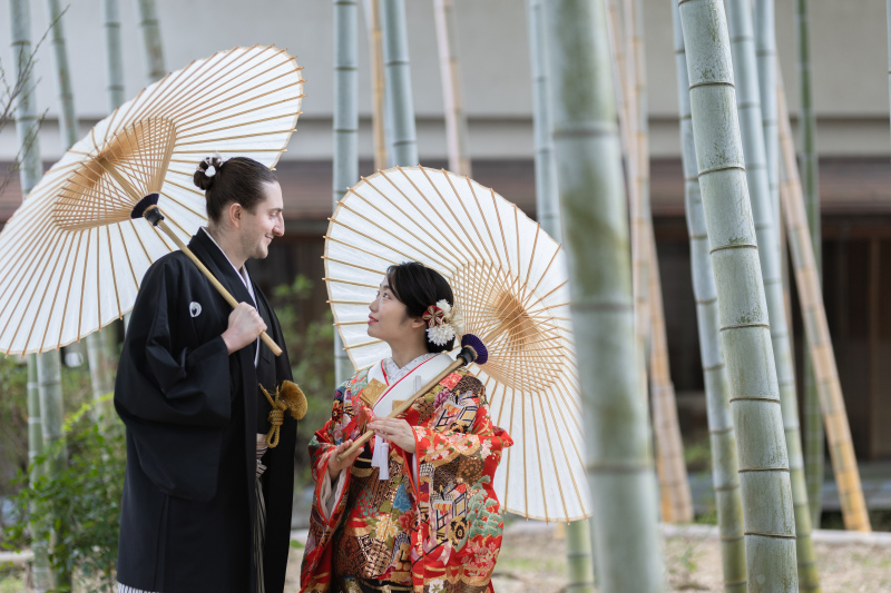 和傘を使用して