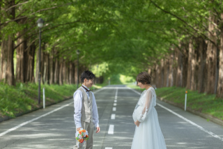 wacoya for wedding_メタセコイア並木道ロケーションフォト【秋冬】