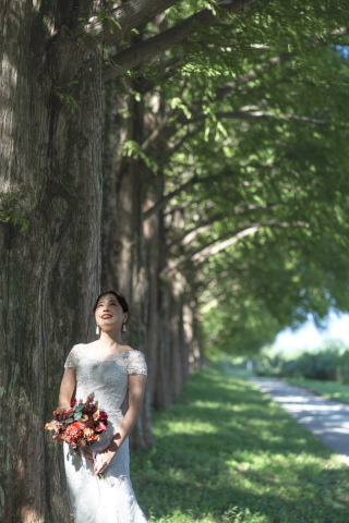wacoya for wedding_メタセコイア並木道ロケーションフォト【秋冬】