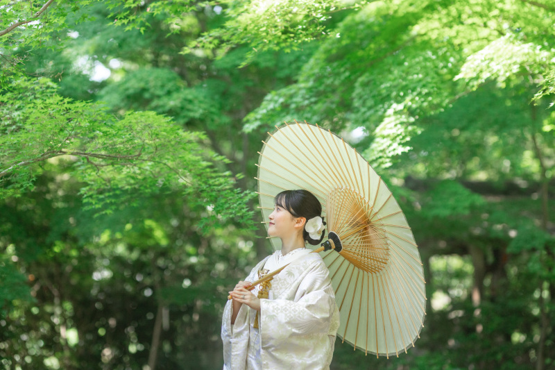 夏プラン【6/20~8/30の撮影日】【京都和装+琵琶湖洋装】比叡山坂本西教寺で和装撮影後、志賀アトリエまで移動して琵琶湖撮影