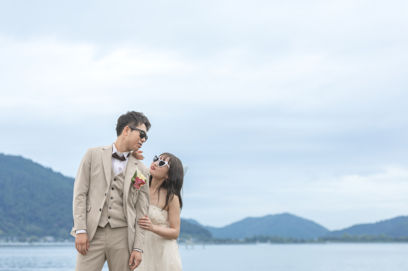 new!【森琵琶プラン】森っぽい写真も琵琶湖の写真もご要望のお二人に★湖岸沿いの公園で撮影する琵琶湖ロケーションフォトプラン
