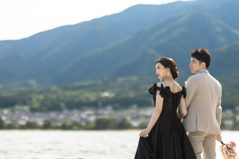 夏プラン【6/20~8/30の撮影日】【滋賀和装+琵琶湖洋装】比叡山坂本西教寺で和装撮影後、志賀アトリエまで移動して琵琶湖撮影