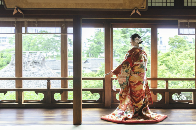 【京都和装屋内撮影プラン】《明治建築料亭と貸し切り庭園》白無垢でも色打掛でもOK★和装の極みの撮影をご案内いたします。