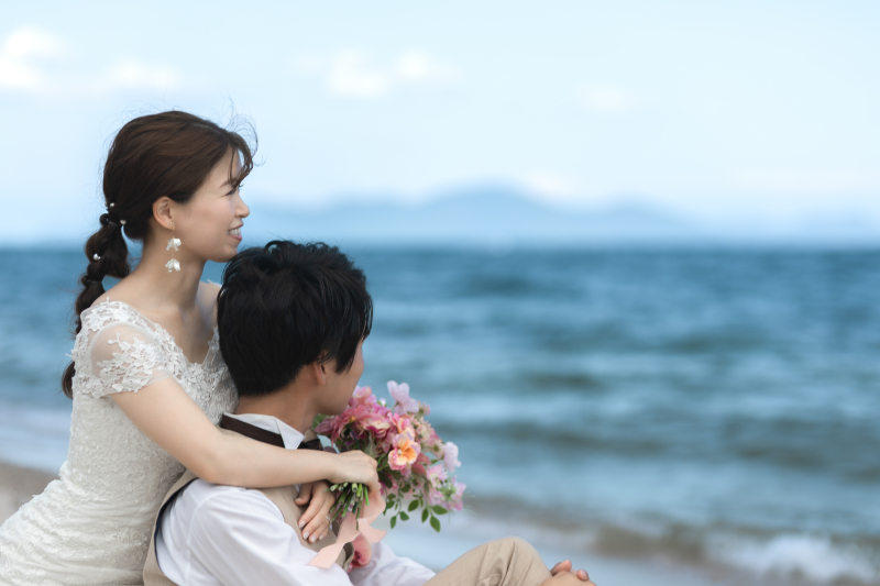 追加料金ナシ!【琵琶湖ロケーションプラン】《洋装1点》最短納品1週間★300カット保証|ハイシーズンもアップ料金なしでご案内★