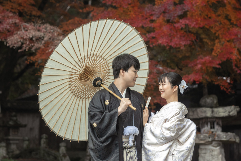 【早割秋プラン】《滋賀和装1点》★比叡山坂本西教寺で本格和装撮影。屋内撮影のお正座やおろしの撮影も可能。スタジオ撮影付★